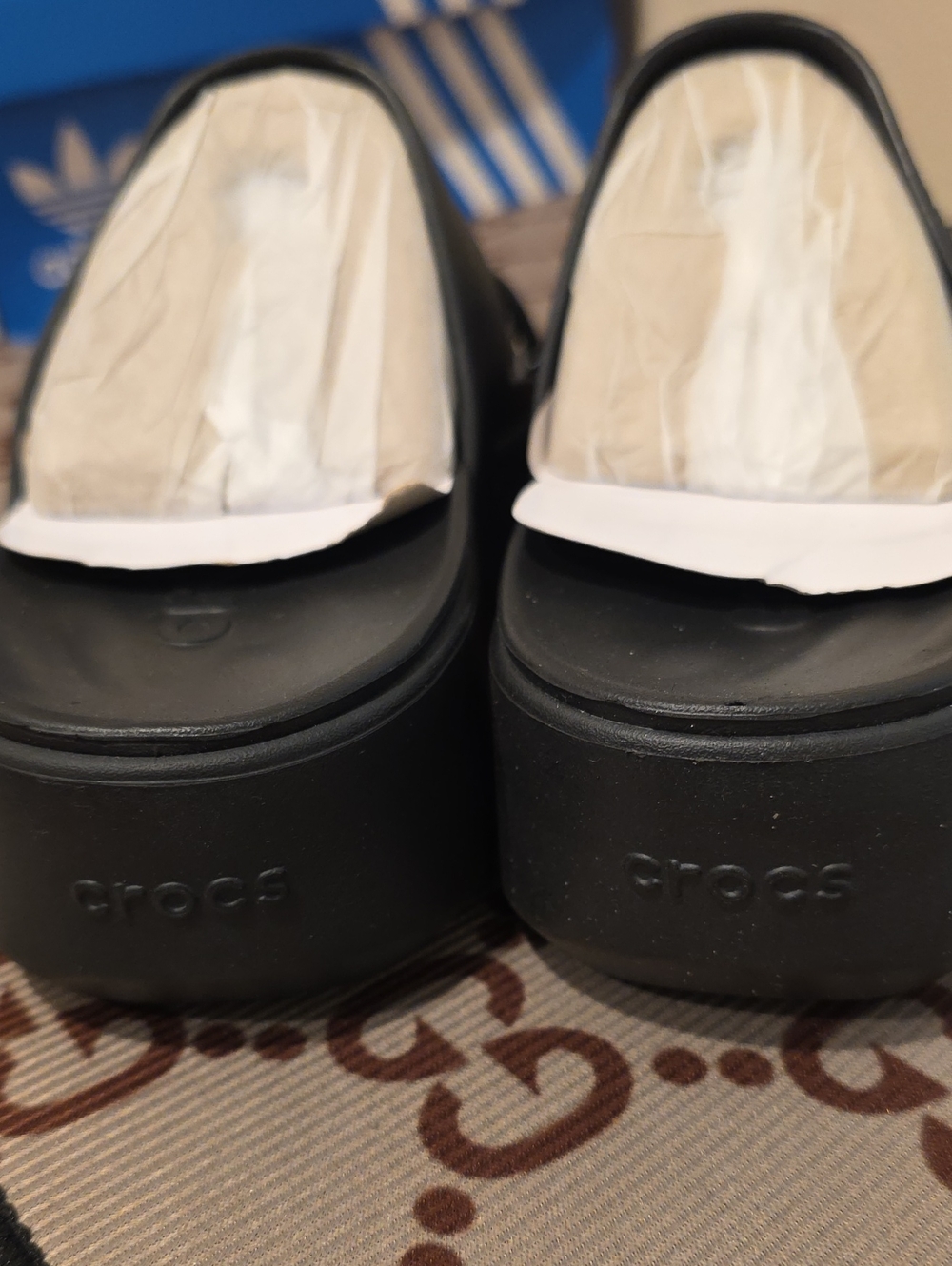 CROCS Black Women's Platform Loop Toe Slide Sandals Size 9 - Picture 3 of 7